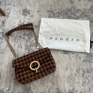 Sandro Yza Bag Tweed Handbag, Crossbody, Small